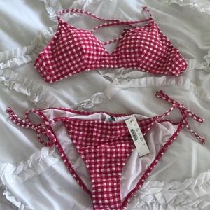 Gingham J crew bikini swim suit